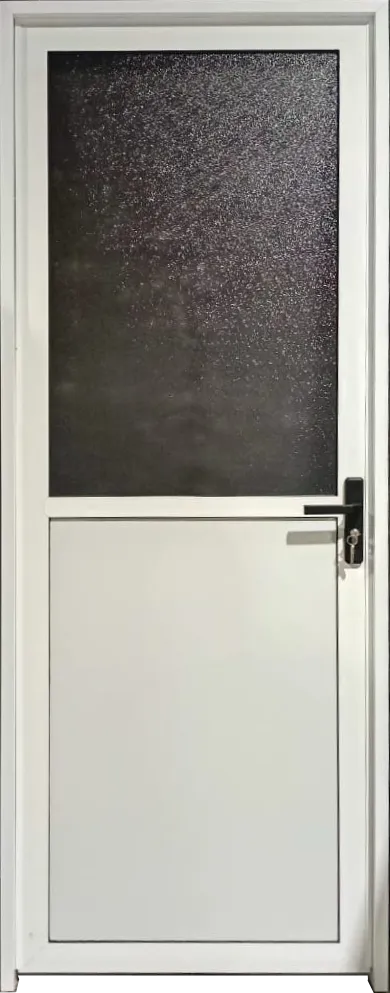 2x1 Powder coted White door with key lock